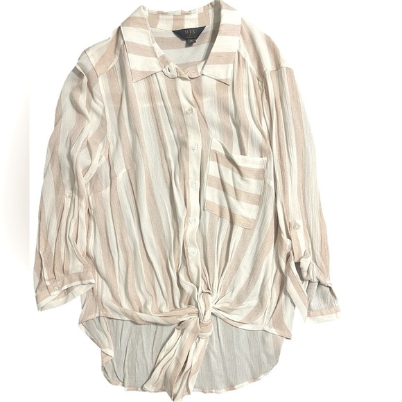 Women’s Flowy Front Tie Button Down Shirt | Size Medium - Picture 1 of 5